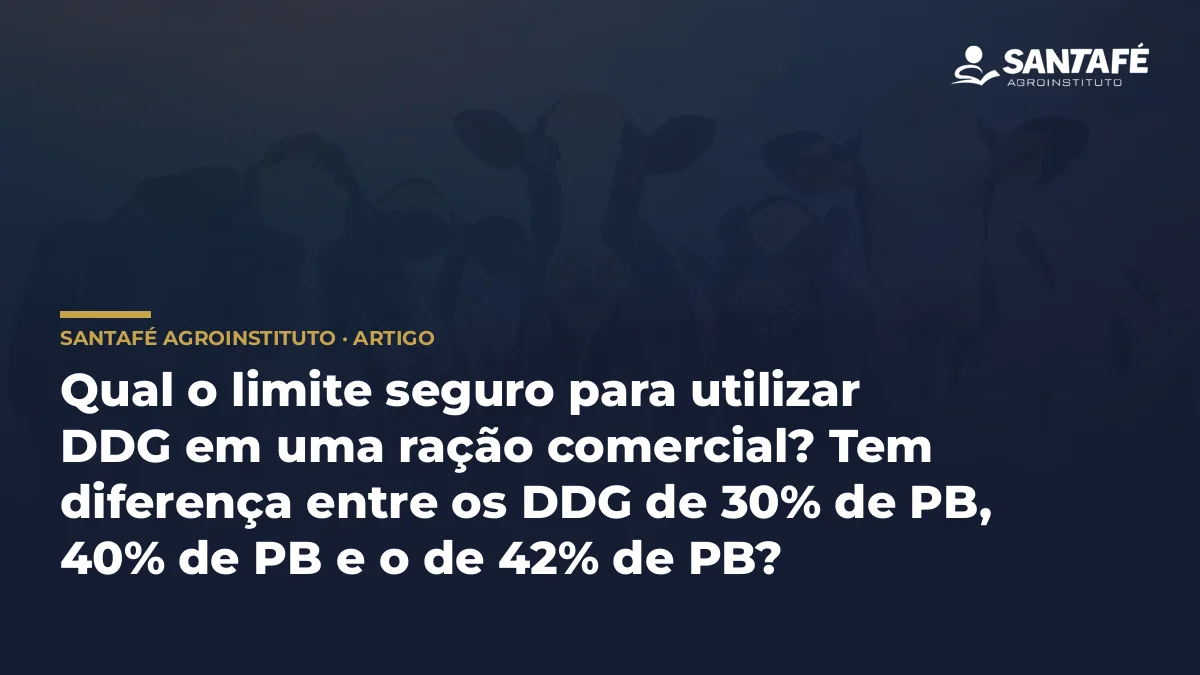 Qual o limite seguro para utilizar DDG em uma ração comercial? Tem diferença entre os DDG de 30% de PB, 40% de PB e o de 42% de PB?